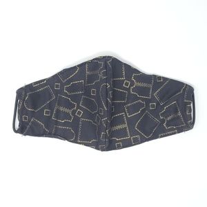 Handmade Washable Face Mask w Filter Black & Gold